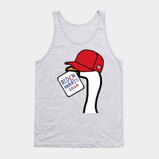 Portrait of Goose in Red Hat with Stolen Biden Harris Sign Tank Top